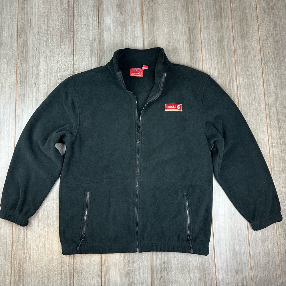 Circle K Employee Jacket Size M Full Zip Fleece Black EUC